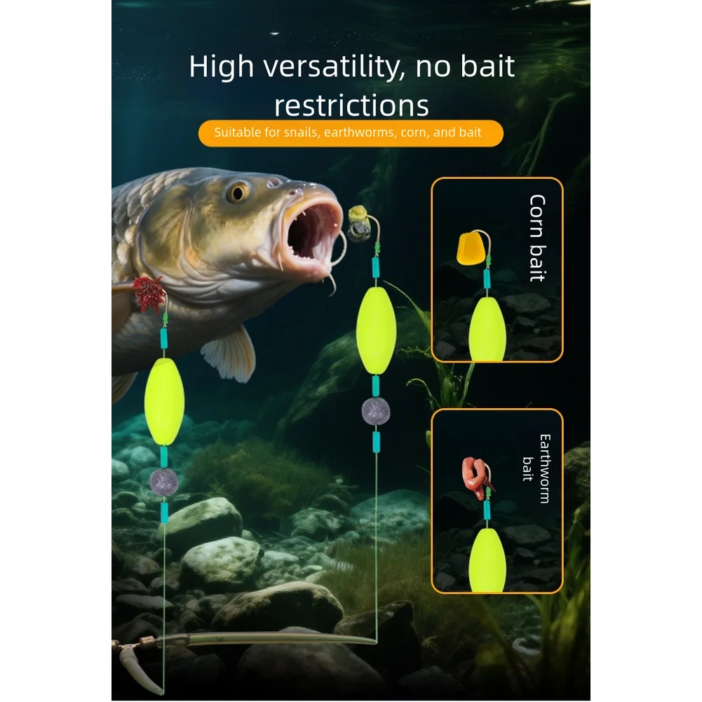 

Upgraded Anti-Bottom Fishing Hooks Set For Anglers 360° Swivel Suspended Double Hooks Dual Hook Suspension 360° Swivel