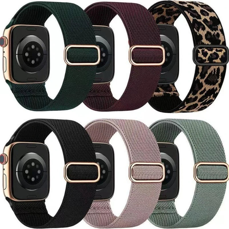 Подходит для Apple Watch, новая мода, популярный плетеный эластичный ремешок, новая серия японских ремешков с пряжкой и петлей