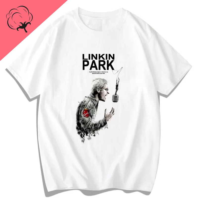 تي شيرت لينكين بارك الكوري الأحمر بأكمام قصيرة للرجال والنساء لينكين بارك موسيقى الروك الأوروبية والأمريكية Ropa Hombre #2