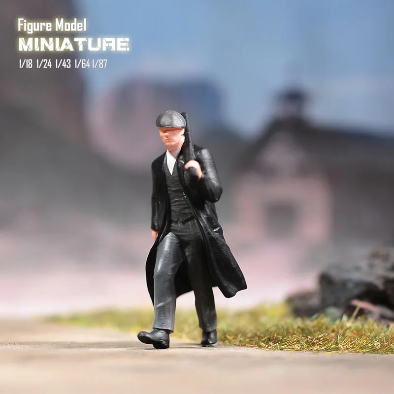 Miniatures 1/18 1/24 1/64 1/43 1/87 John Shelby Tommy Shelby Figure TV Character Diorama Street Scene Sand Table Prop Model Toy