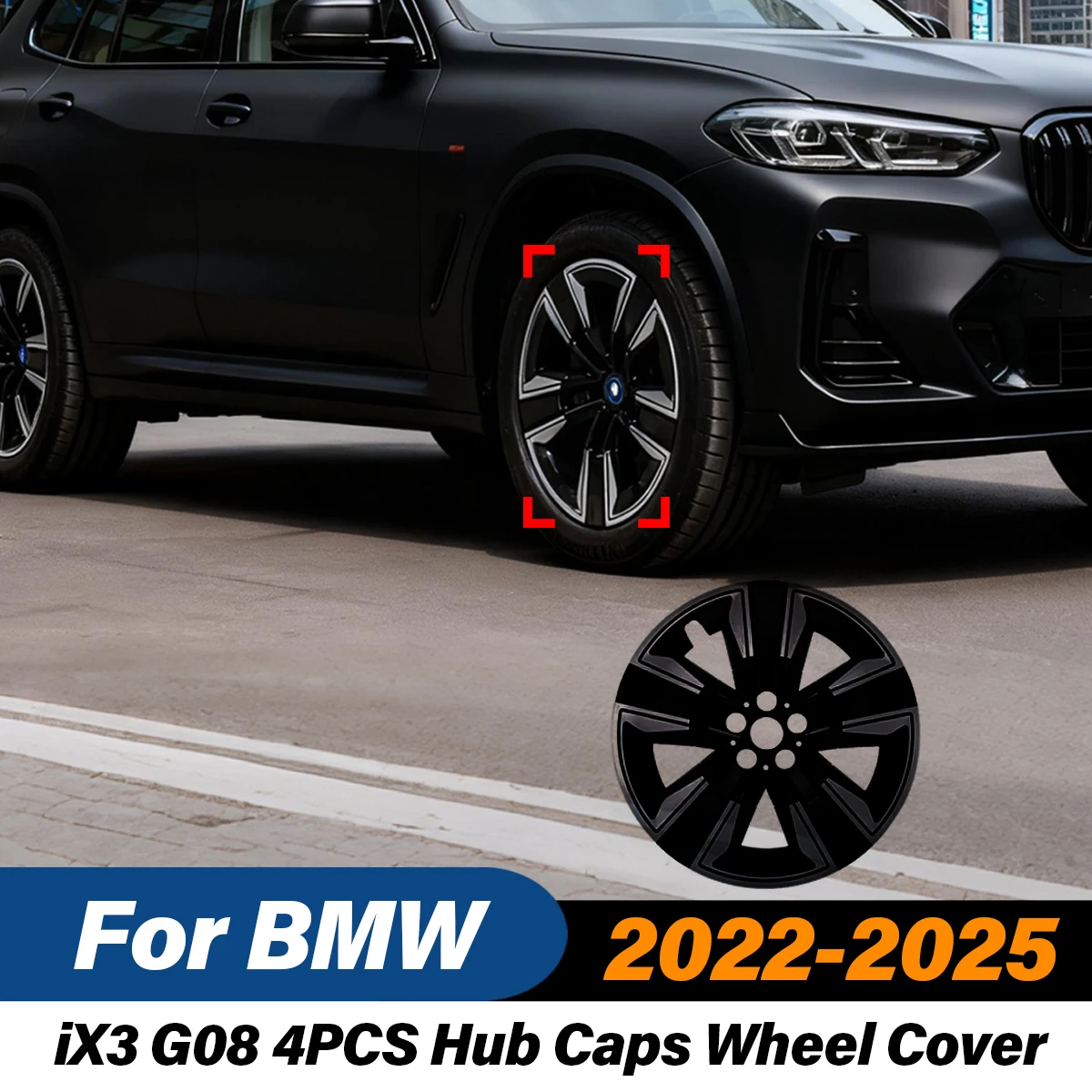 

Для BMW IX3 G08 2022 2023 2024 2025 автомобильные 4 шт. колпаки ступиц крышка колеса ABS гоночный стиль шины декоративный комплект для модификации кузова