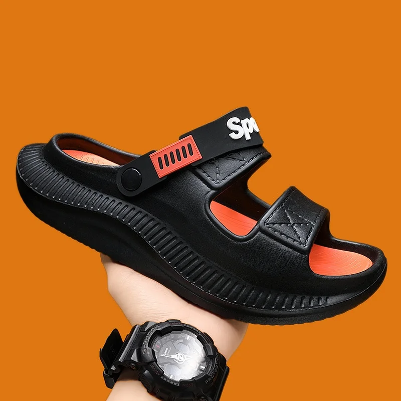 

Men's Summer Outdoor Wearable Heightening Durable Thick Bottom Anti-Slip Beach Sandals Men's Slip-On Shoes Versatile Comfortable