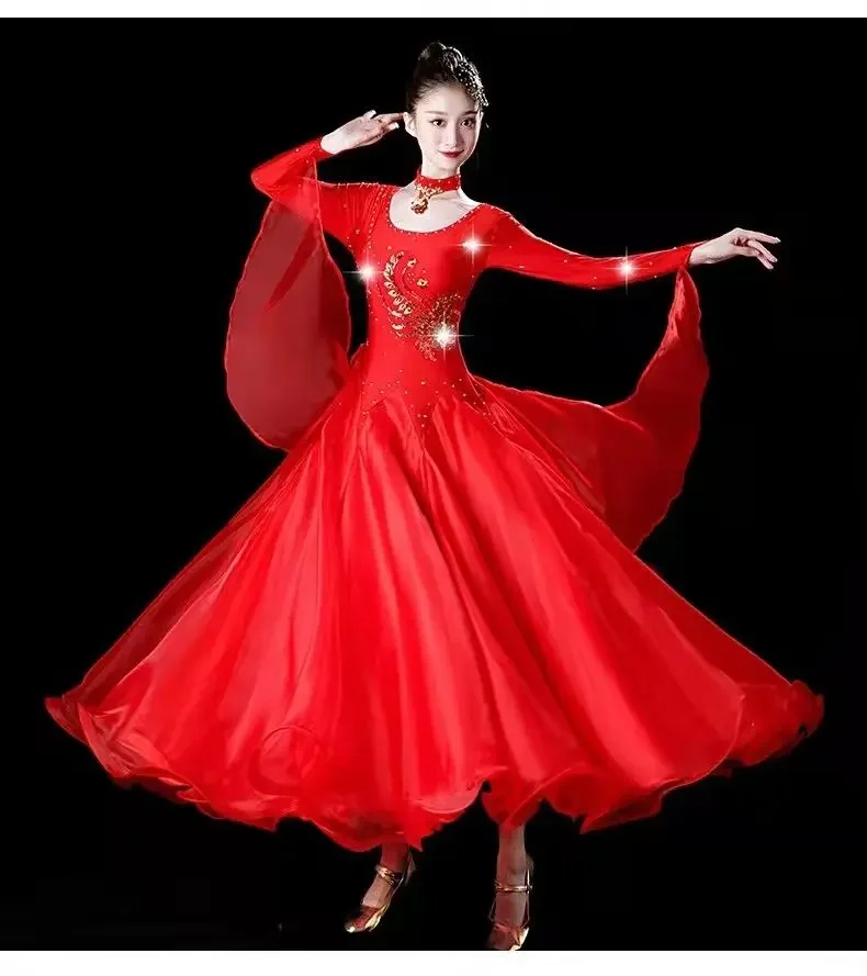 

New Modern Dance Costume Social Dance Ballroom Dancing Big Swing Clothes National Standard Dance Competition Dress Waltz Clothes