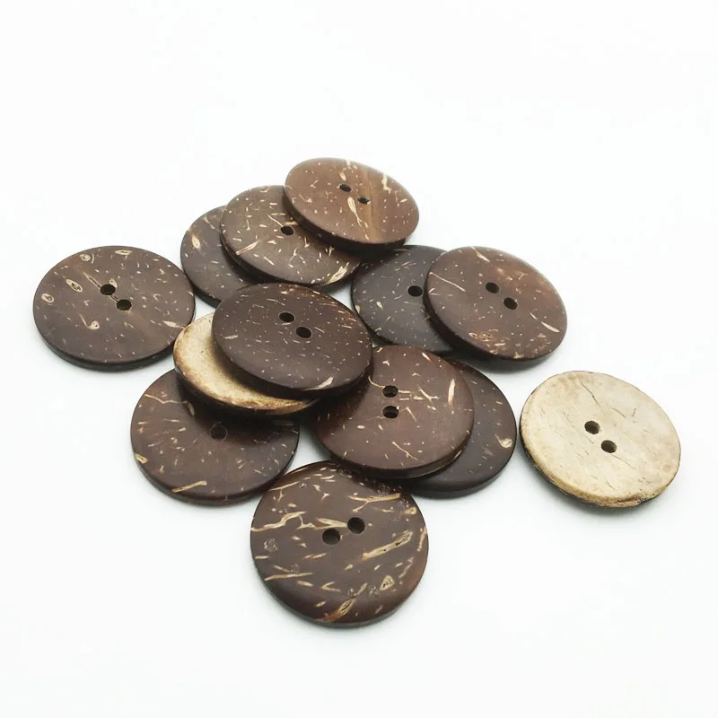 100PCS Natural Eco-friendly 4 Sizes Coconut Button For Clothing 2Holes Children Scrapbook Decorative Sewing Accessories FCYY148