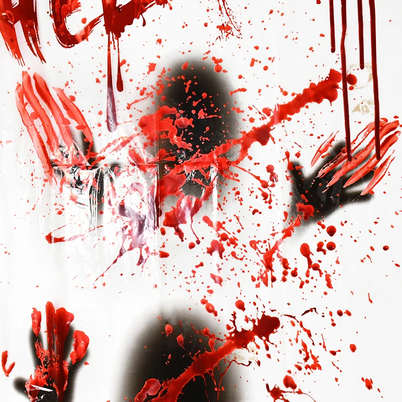 할로윈 피 묻은 손 창문 스티커 호러 여성 유령 벽 피 묻은 스티커 2025 해피 할로윈 파티 홈 데코레이션