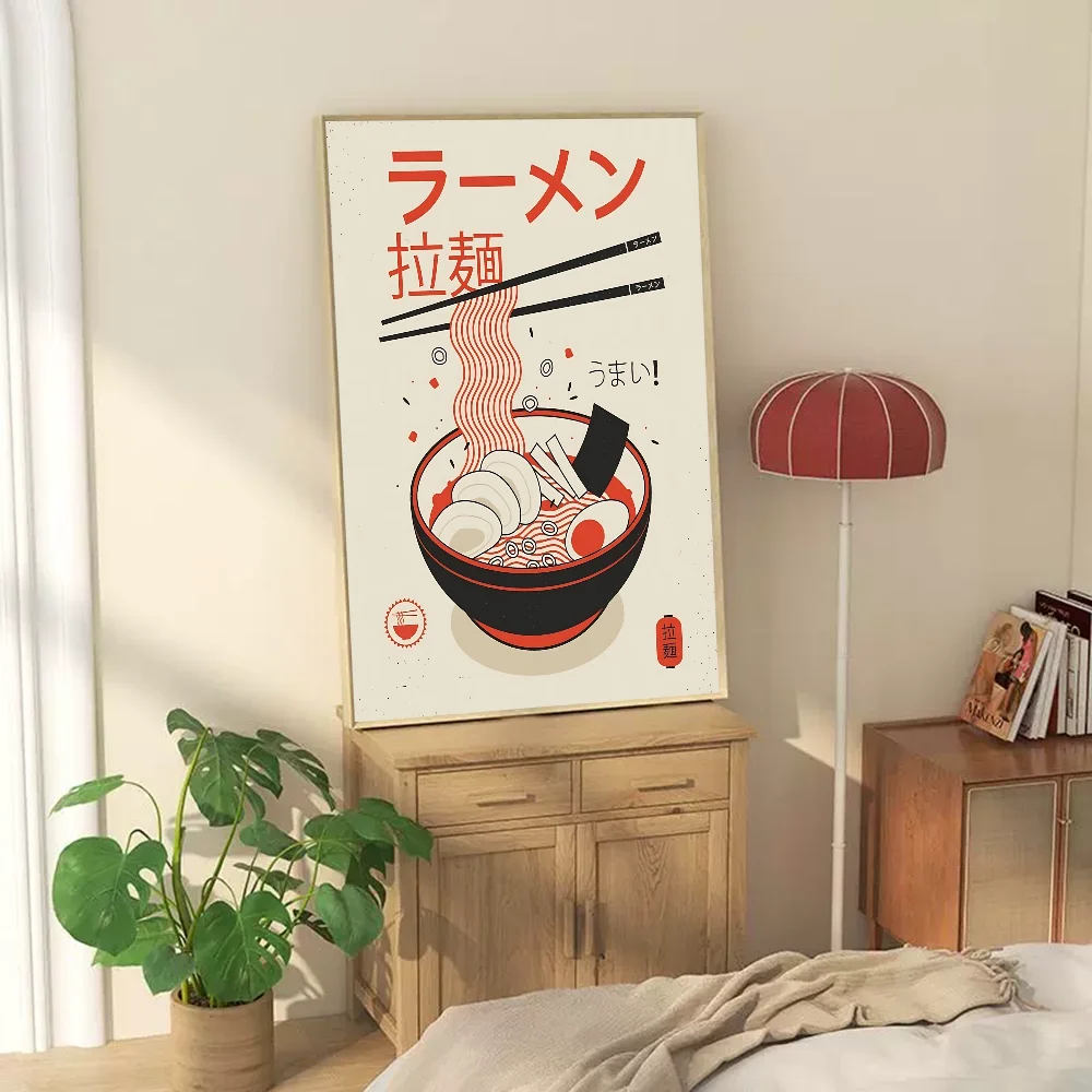 Ilustrasi Vintage Jepang Ramen film poster lengket ruang Vintage Bar kafe dekorasi Nordic dekorasi rumah