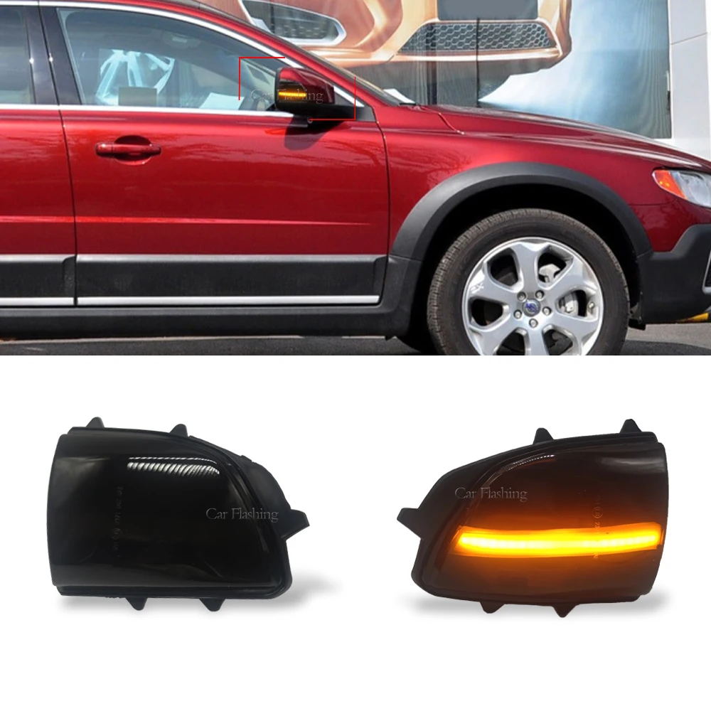 LED Dynamic Turn Signal Light Side Mirror Sequential Lamp Blinker Indicator For Volvo XC70 2007-2015 XC90 2007-2014