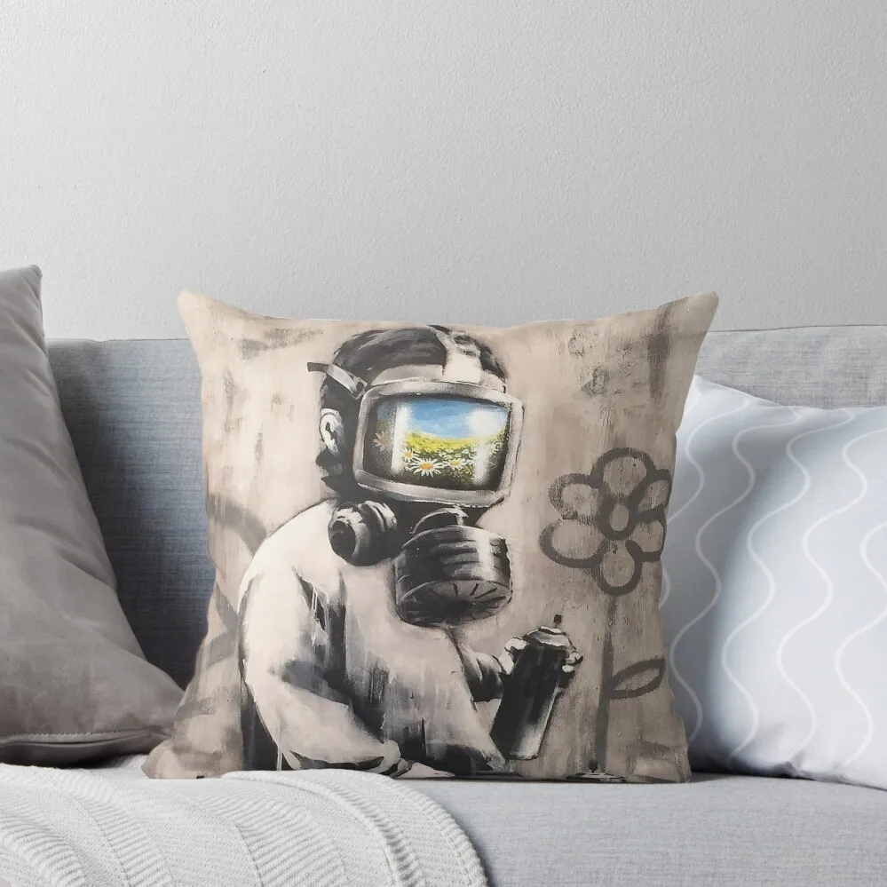 

Banksy Bloomin Kids Throw Pillow Pillowcase Cushion Christmas s Covers Decorative Cushion ornamental pillows pillow