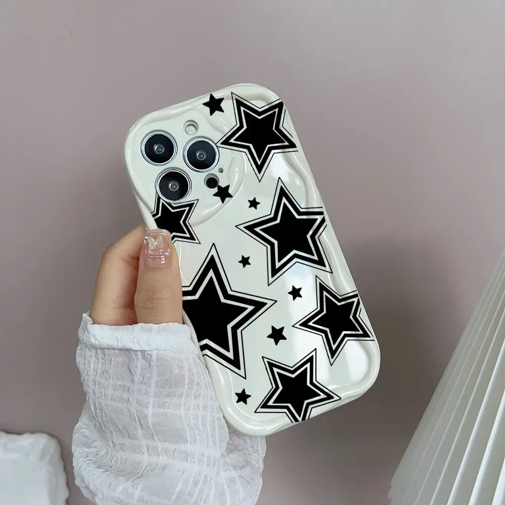 Capa estrela rosa fofa para xiaomi redmi note 13 pro 5g 12 14 4g 11 10 12 13 14 pro plus 12s 11s 14c 13c 12c 13 12 a3 9a capa ondulada