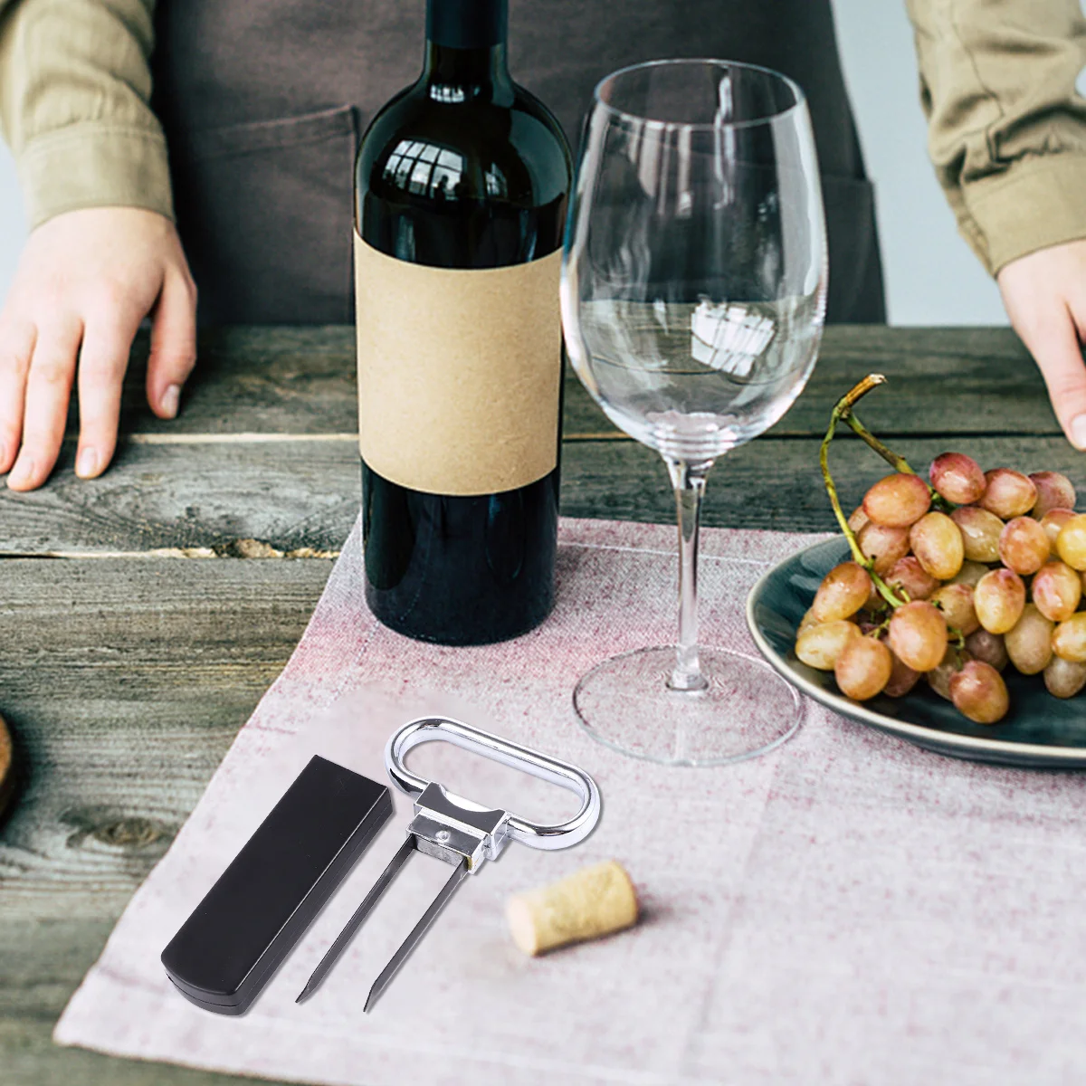 

1 шт., средство для удаления винных пробок, премиальный алюминиевый сплав, АБС-пластик, портативная открывалка для бутылок для кухонного бара, быстрое легко открывающееся многофункциональное вино