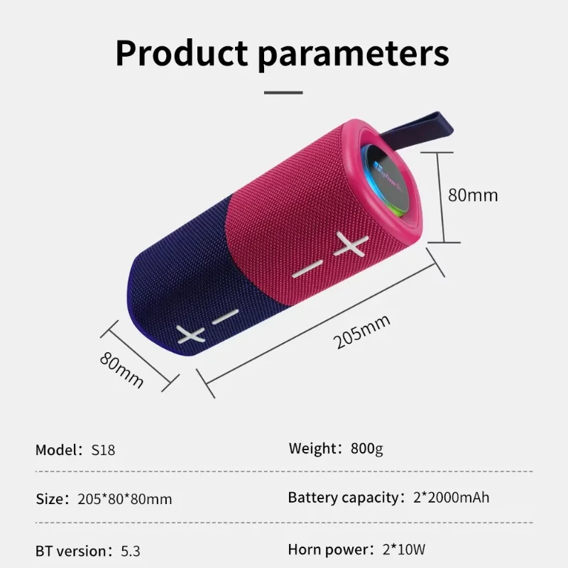 Kabelloser Bluetooth-Lautsprecher, umwerfender geteilter Subwoofer, kabelloses Bluetooth-Audio, RGB, kabelloser 2-in-1-Magnetlautsprecher für den Außenbereich