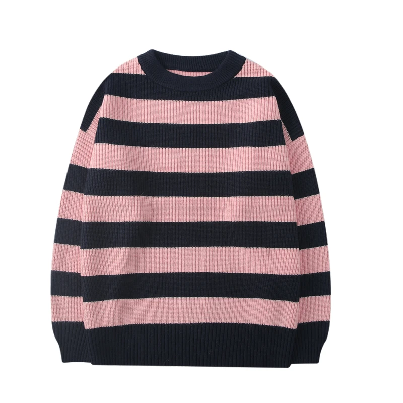 2026 Gestreifter Herren-Strickpullover Damen Vintage Locker Sitzende Pullover Harajuku Grüner Herbst-Pullover Unisex Lässige Strickware – Detail 7