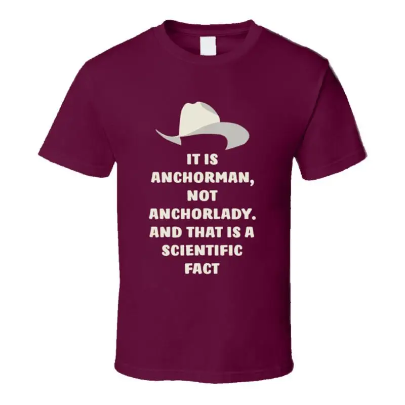 قبعة Anchorman Champs It Is Anchorman، وليس Anchorlady. وهذا هو تي شيرت F علمي #1