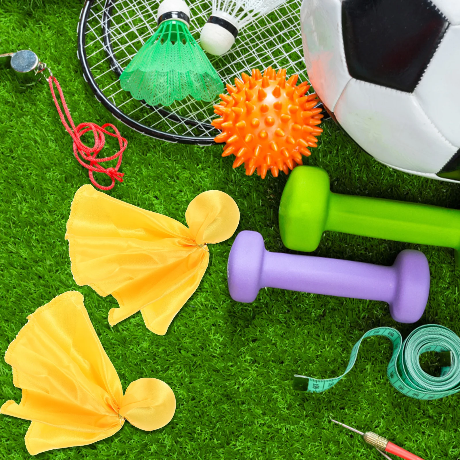 

4 Yellow Football Penalty Flags Referee Bean Bag Wear Resistant Material Bright Color Easy to Notice for American