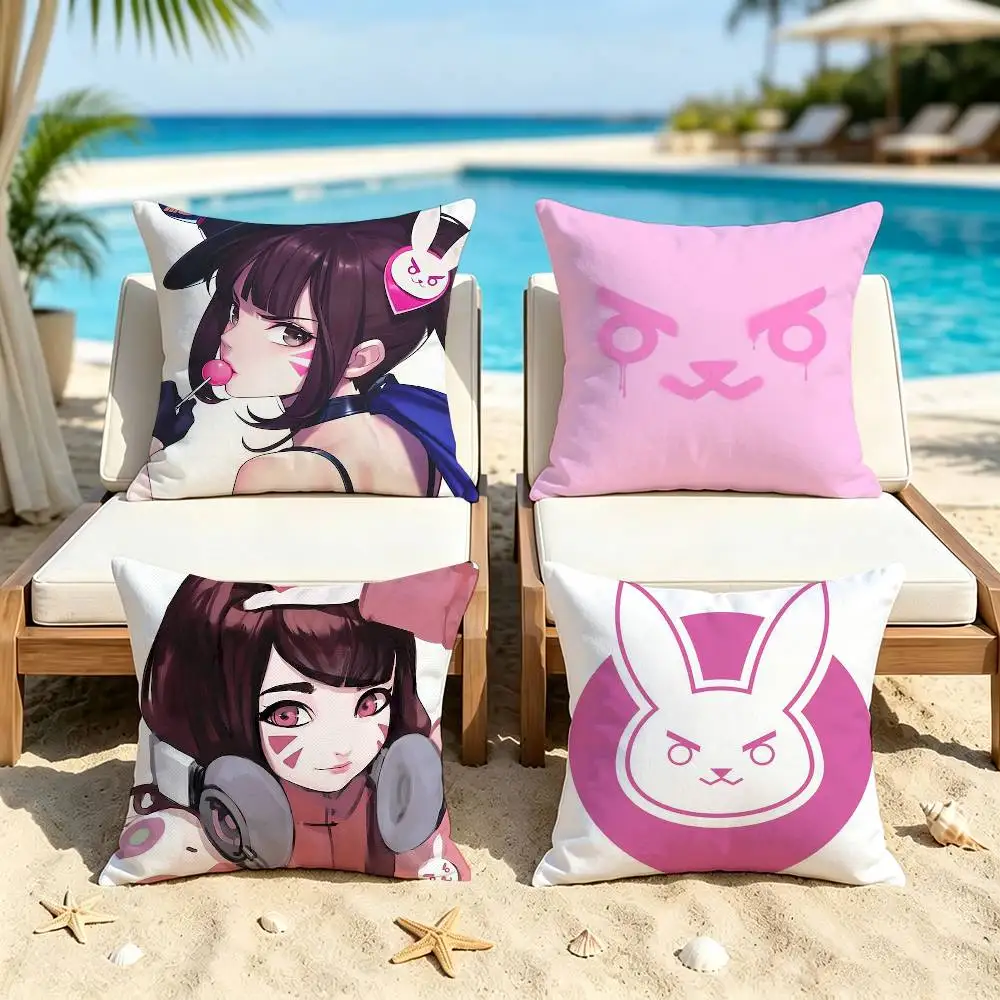 Pop Game Overwatch D.Va Square Pillow Case Multi Sizes For Car Home Bedroom Decor Custom Valentine Gifts