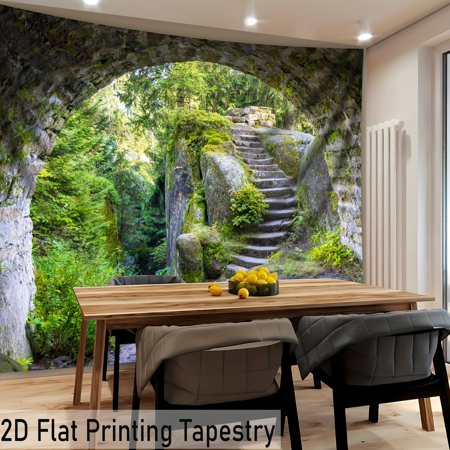 1pc Extra Large Cave Tree Ladder Tapestry - High-Definition Digital Print, Polyester Fiber Wall Hanging for Bedroom Decor