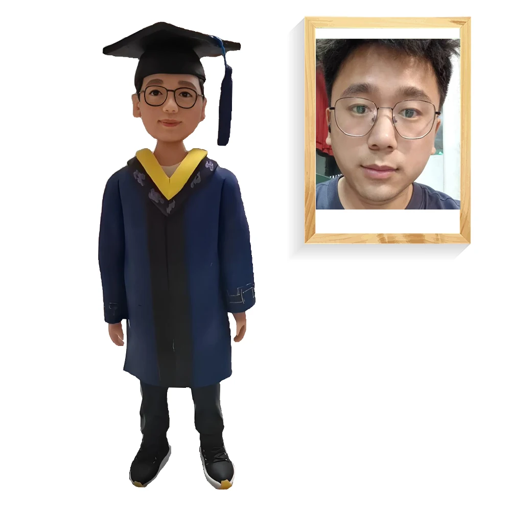 Personalized Graduation Custom Bobblehead Figurine Crafted from Your Photo,Customizable Sculpture College Master Degree