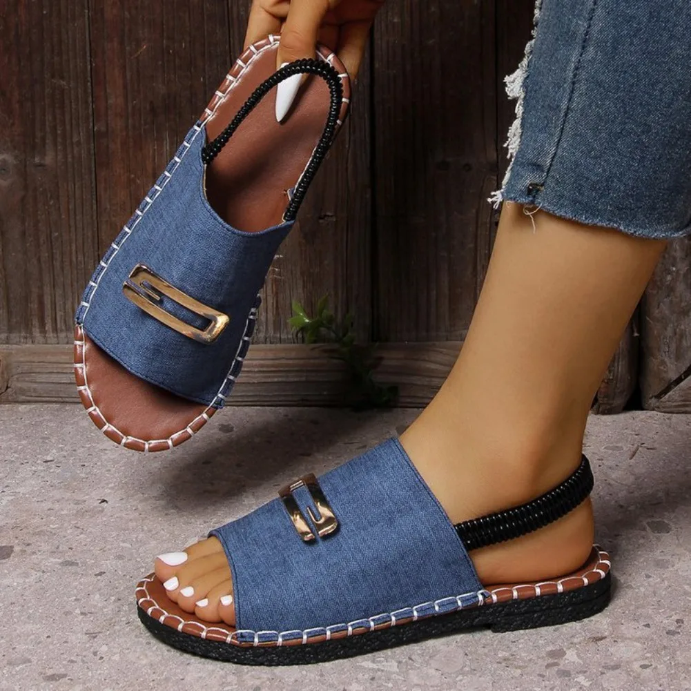 

Women Casual Beach Luxury Sandals Lightweight Summer New Fashion Outdoor Flat Sandals Women Open Toe Anti-slip Designer Shoes