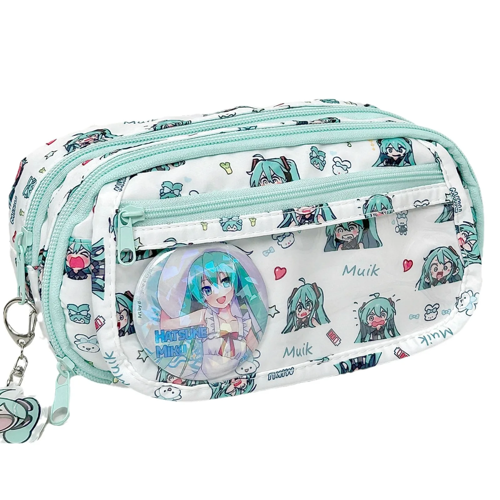 أنيمي المغني الافتراضي ل Miku حقيبة أدوات مكتبية مقلمة Kawaii سعة كبيرة طالب محفظة نسائية للعملات المعدنية المشجعين جمع هدية الطرفية B #6