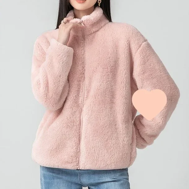 سترة عادية من الصوف المرجاني للأزواج الرجال نمط قصير الخريف الشتاء وصول جديد نسخة سميكة من الصين