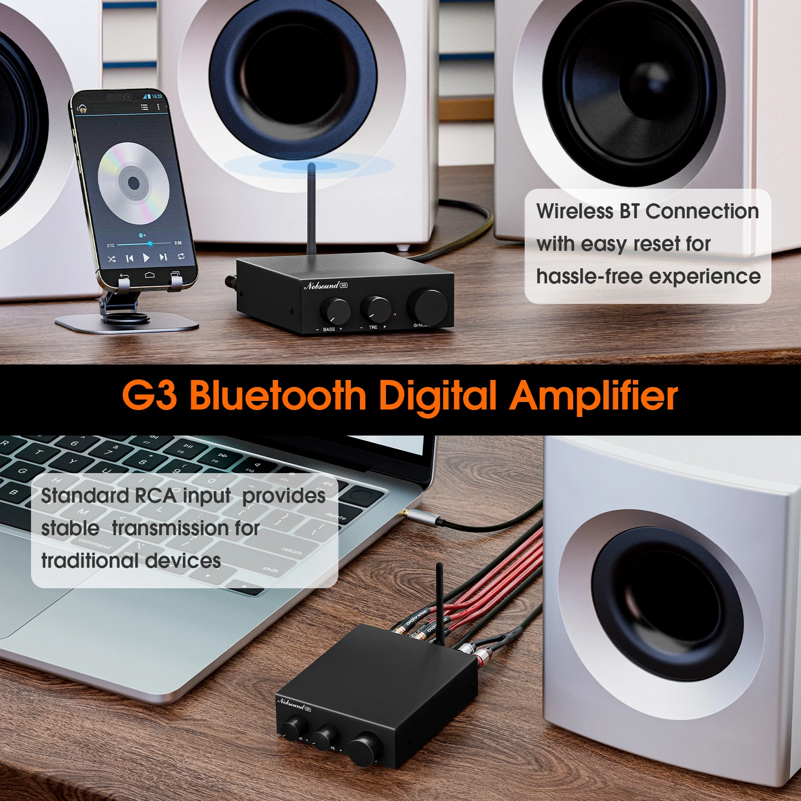 Douk Audio G3 Bluetooth 5.0 Stereo Amplifier Mini Audio 2.0