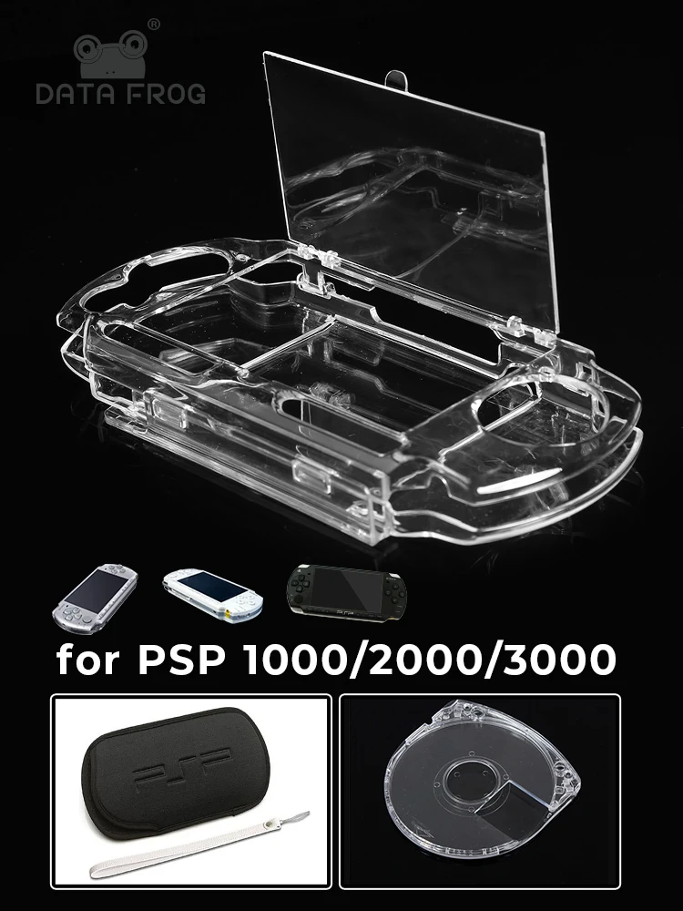 DATA FROG Clear Housing For PSP1000 2000 3000 Transparent Cover Case Portable Carrying Bag Replacement UMD Game For PSP Cover