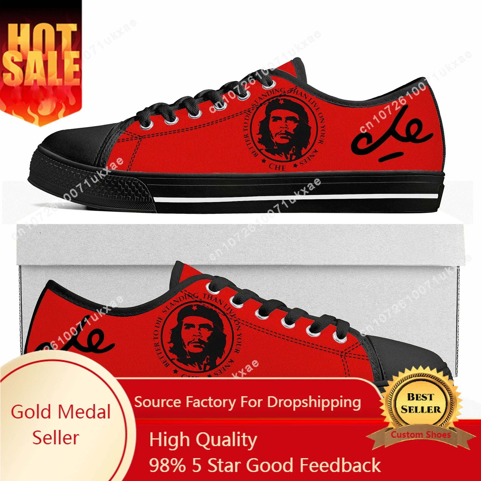 

Che Guevara Low Top Sneakers Mens Womens Teenager Canvas High Quality Sneaker Casual Custom Made Shoes Customize DIY Shoe