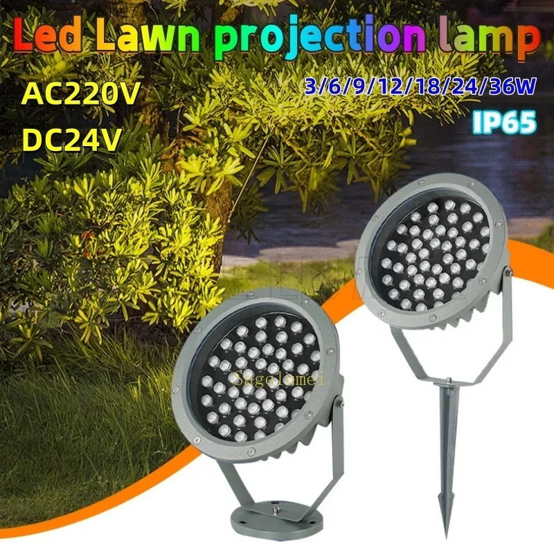 LED Lawn Spotlight Colorful Outdoor Tree Lamp Underground Light Flood Light Garden Landscape Engineering IP65 Waterproof  RGB