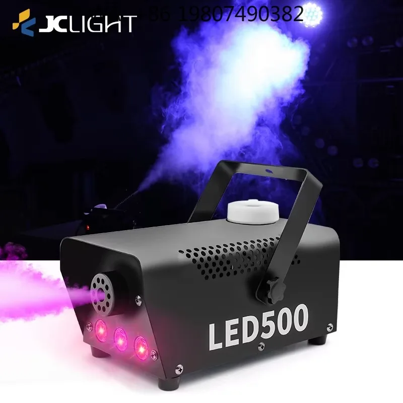 500W Portable RGB LED Fog  Remote Control Colorful Smoke Effect Maker for Disco Nightclub Wedding Party Stage FX