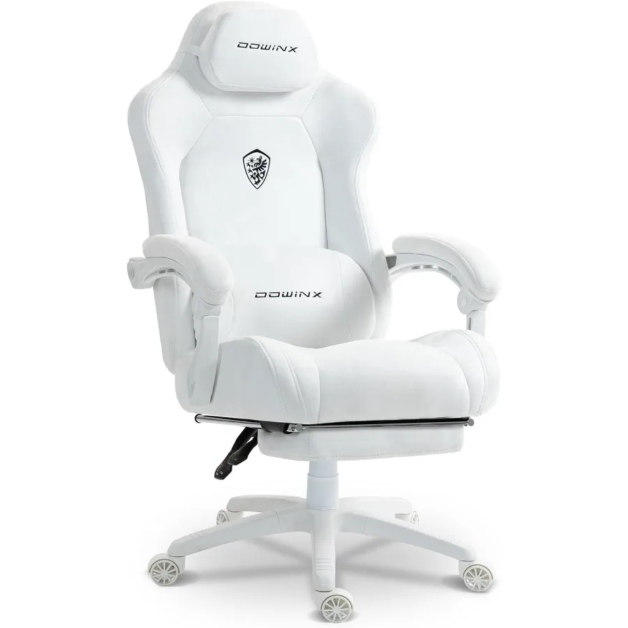 Big and Tall Gaming Chair Suede Fabric Game Chair with Pocket Spring Cushion High Back Gamer Chair Ergonomic with Footrest for