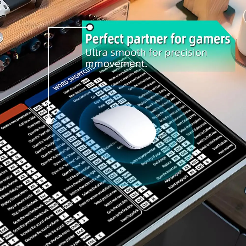 Ergonomiczna podkładka pod mysz Podkładka pod mysz Trwała, dodatkowa podkładka pod klawiaturę z antypoślizgową konstrukcją do gier w biurze Łatwa do czyszczenia dla graczy