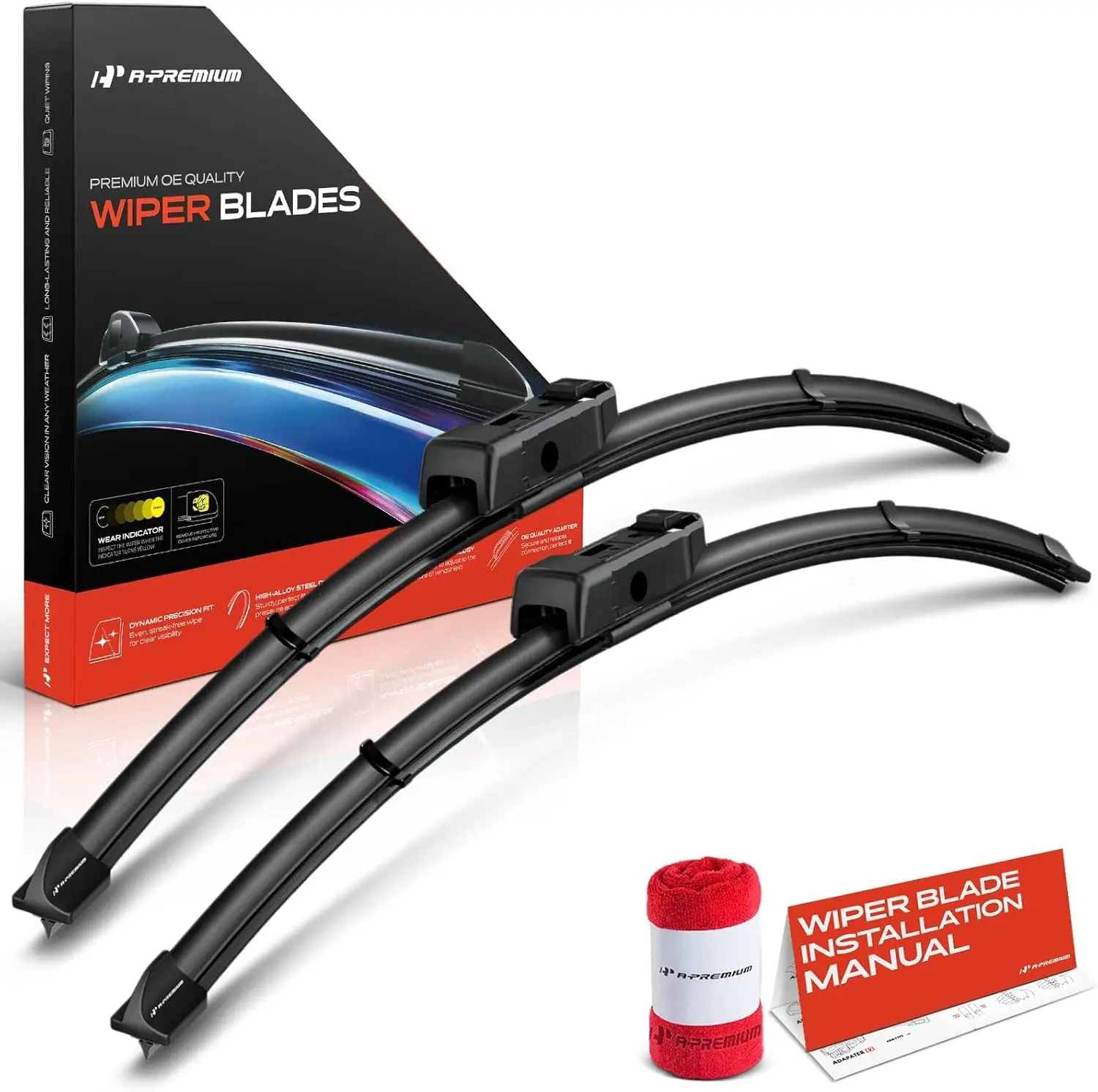Pack of 2 Windshield with Wear Indicator & Towel - Compatible with Honda CR-V 2023-2024, Civic 2022-2024 & Acura Integra 2023-2