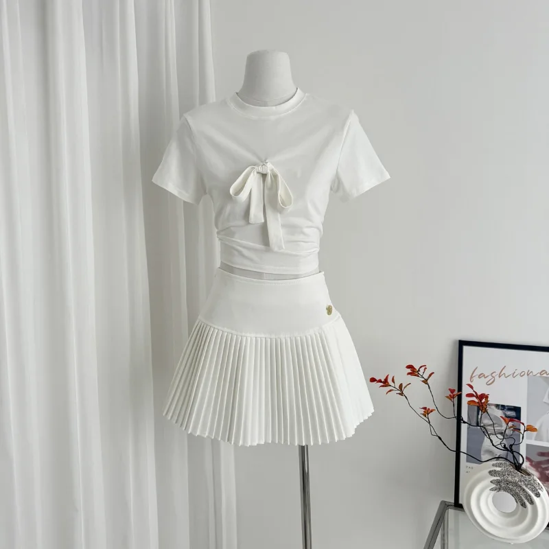 

Sweet Pleated Women's High-waist Slim New Skirt College Style Anti-exposure A-line Skirt