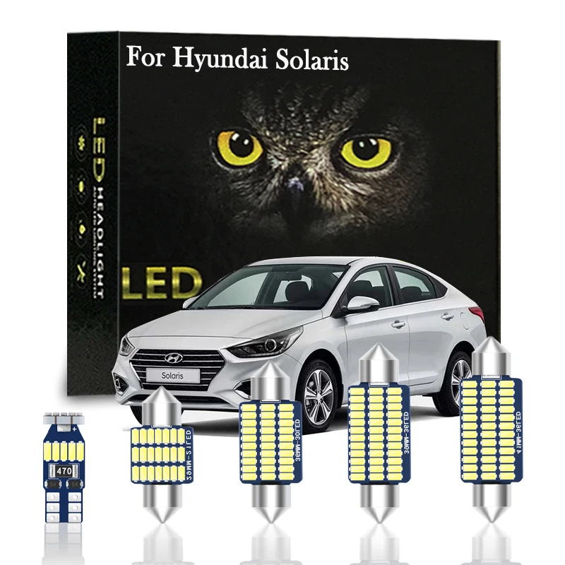 

For Hyundai Solaris 2011 2012 2013 2014-2021 Canbus Car LED Interior Dome Map Light License Plate Lamp Auto Accessories