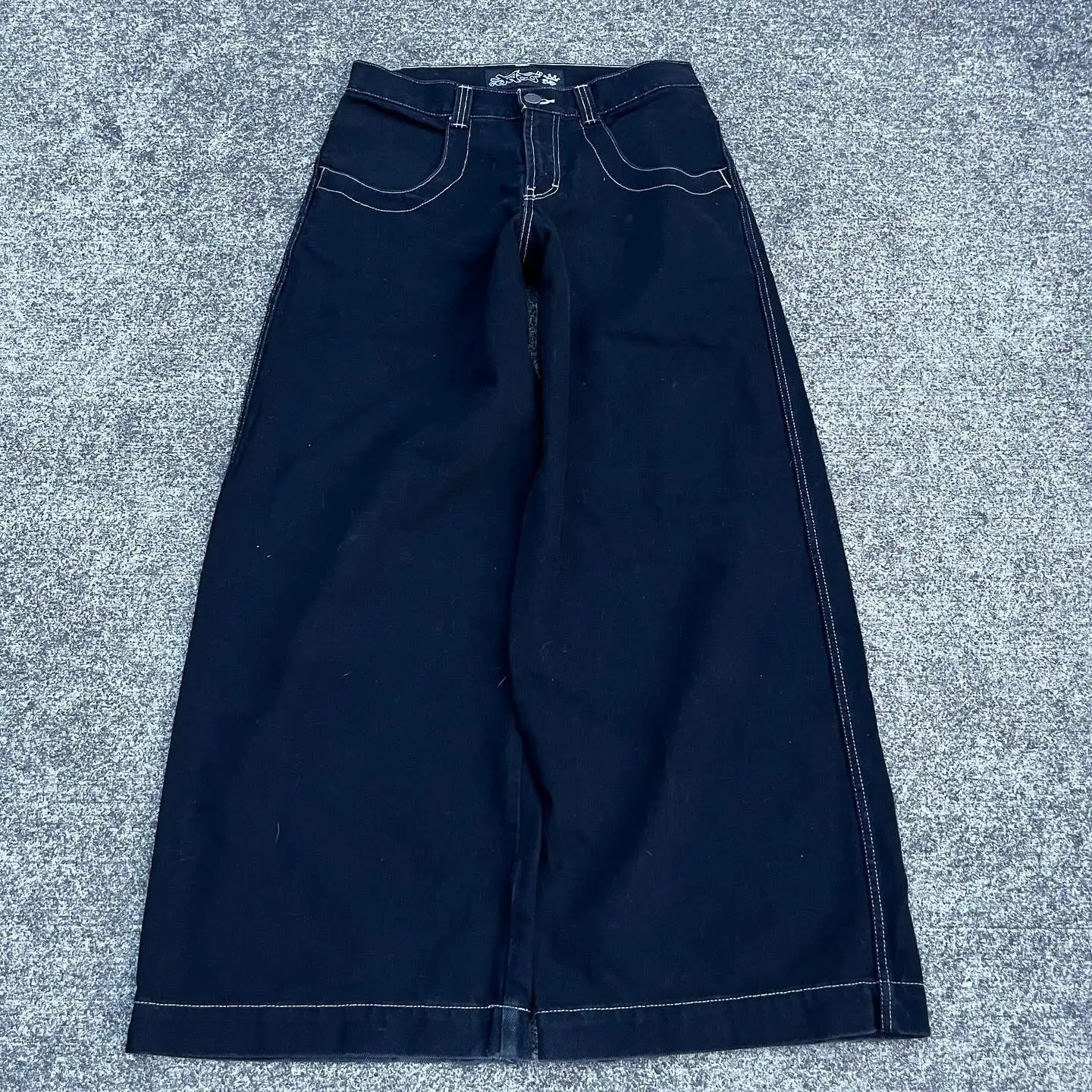 JNCO Y2K Jeans holgados bordados Harajuku para hombres y mujeres, jeans de Hip Hop de alta calidad, ropa de calle vintage, pantalones vaqueros góticos casuales de pierna ancha