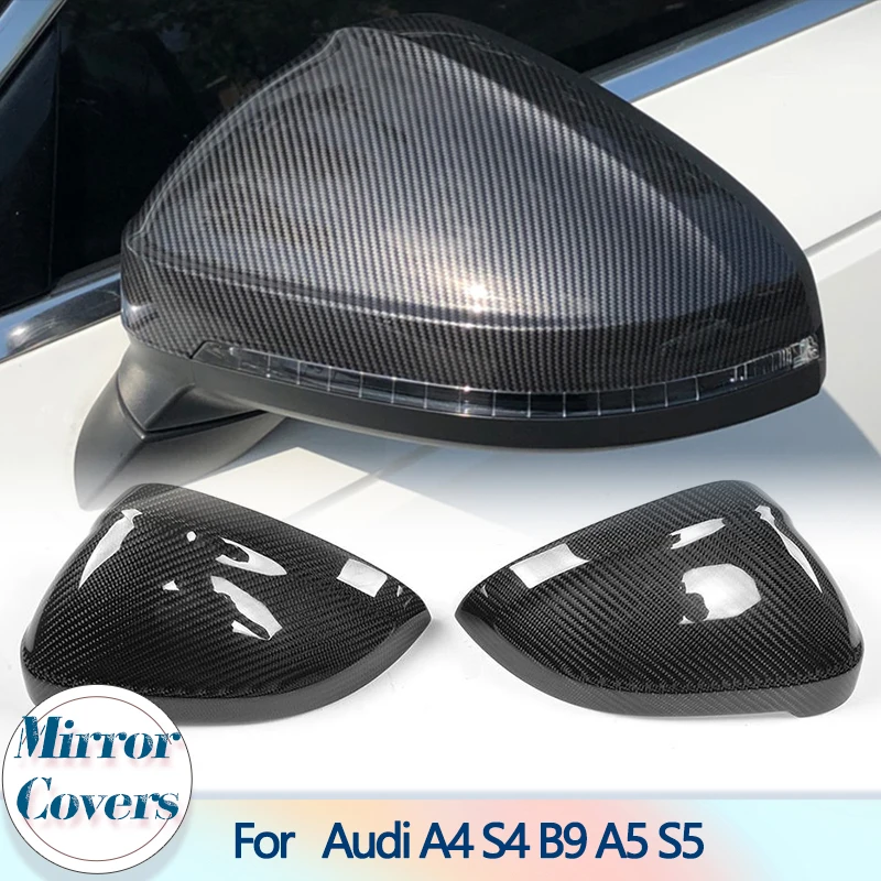 

Carbon Fiber Car Rearview Mirror Covers For Audi A4 S4 B9 A5 S5 Avant Allroad Quattro 2017-2019 Replace Side Mirror Caps Covers