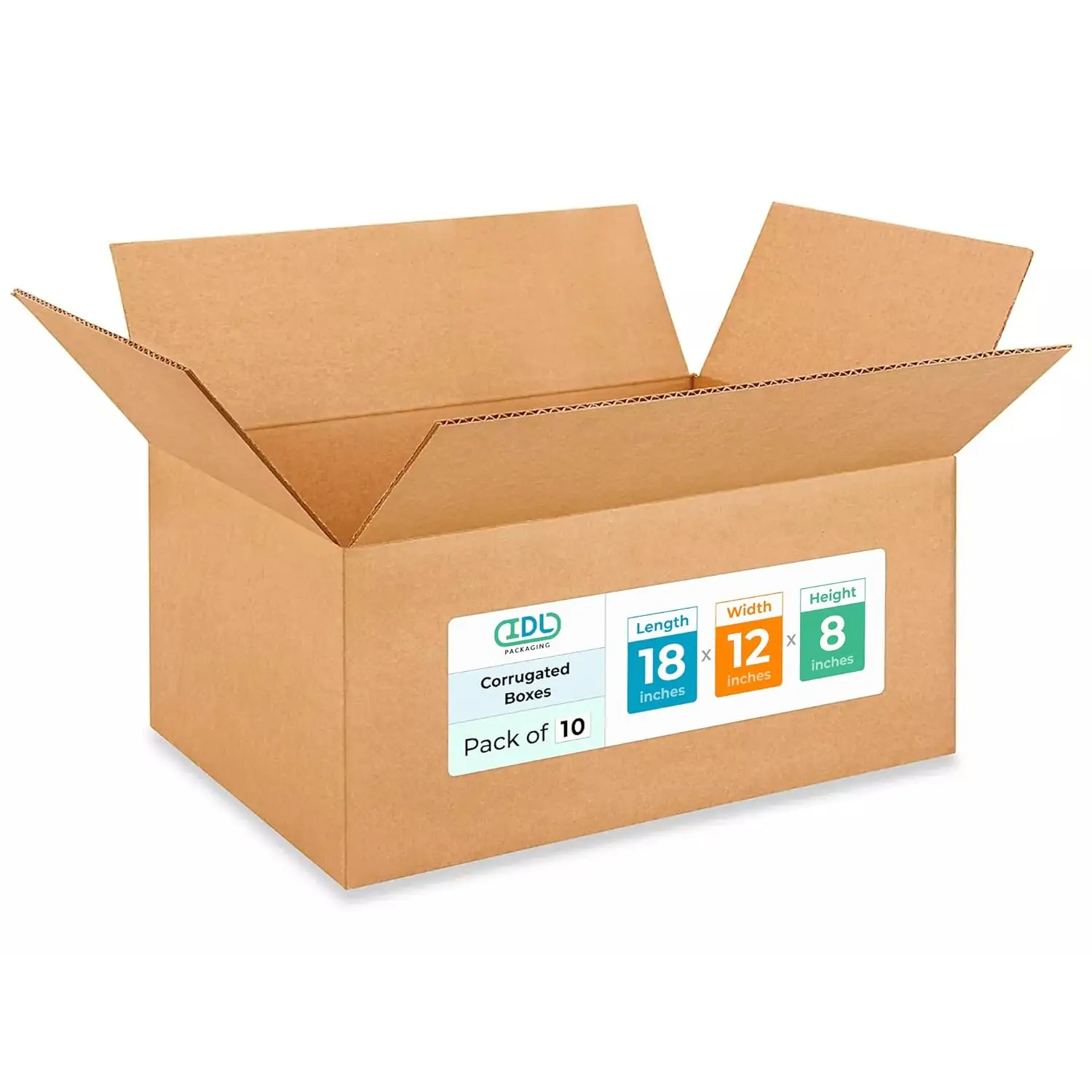 

Medium Corrugated Shipping Boxes 18x12x8 Inches (Pack of 10) - Strong Packing for USPS, UPS, FedEx