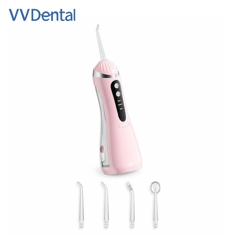 Portable Dental Water Flosser USB Rechargeable Water Jet Floss Tooth Pick 4 Jet Tips 220ml IPX7 Waterproof Irrigator