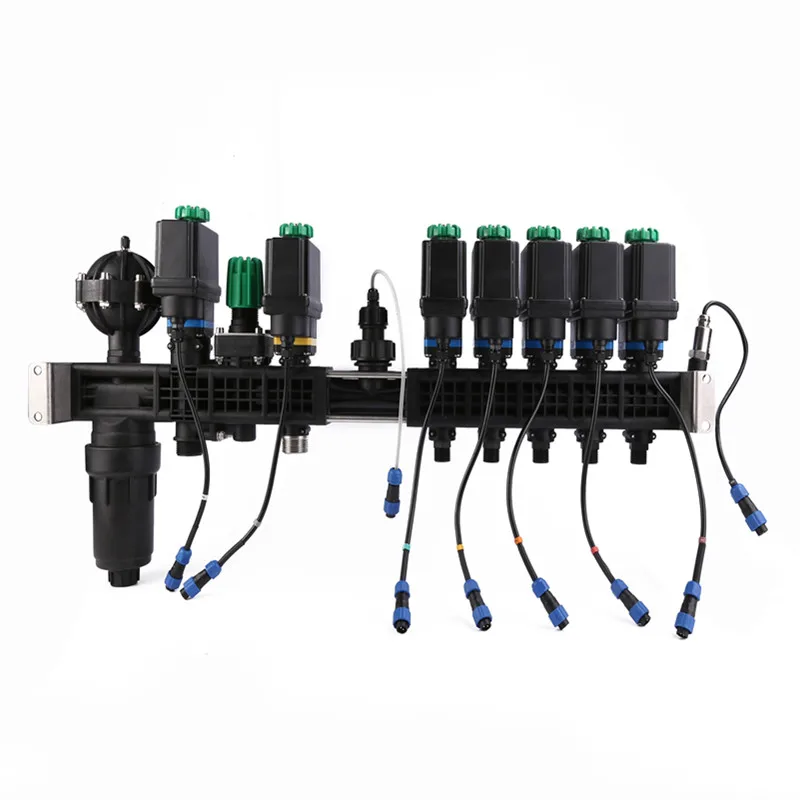 AgricuLiChenglture outils vanne d'arrêt de contrôle de pulvérisateur agricole plomb séparateur d'eau à 5 voies, vanne à commande électrique