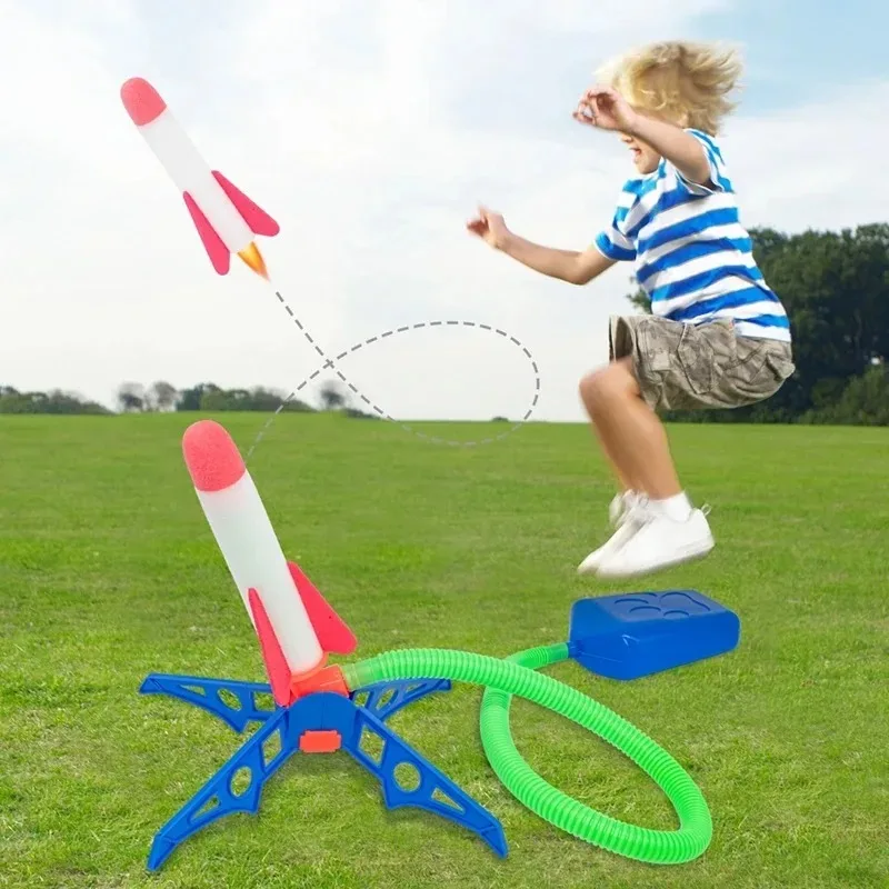 

Children Outdoor Sport Toys Air Rocket Foot Pump Launcher Parent-child Interactive Games Air Pressed Stomp Soaring Rocket Toys