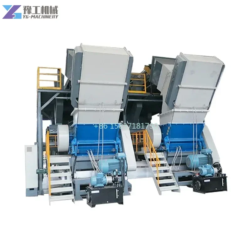 Single Shaft Shredder Plastic Recycling Line High Quality Waste Tires Shredder Machine Vegetables Fertilizer Shredder Machine