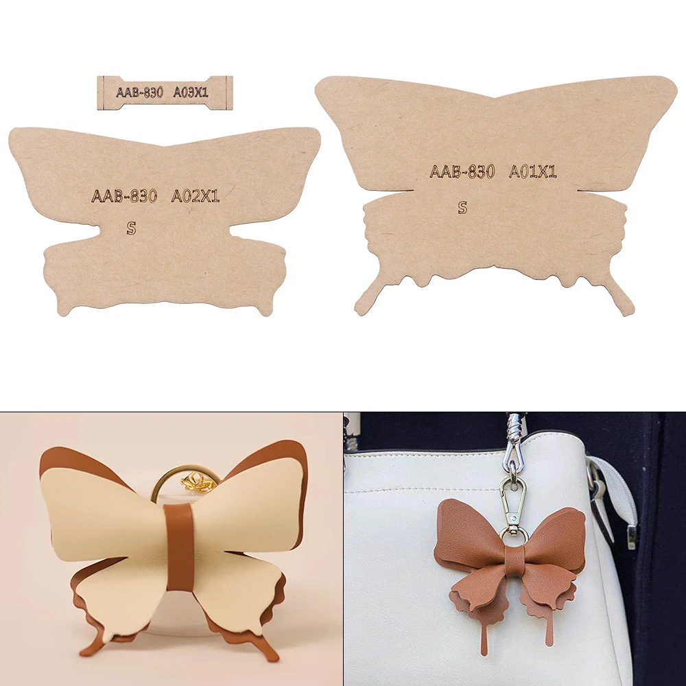 1 Set Damen Kleine Schultertasche, Handytasche - Kraftpapier-Vorlage, DIY Leder Handarbeit-Schablonen mit Löchern zum Nähen