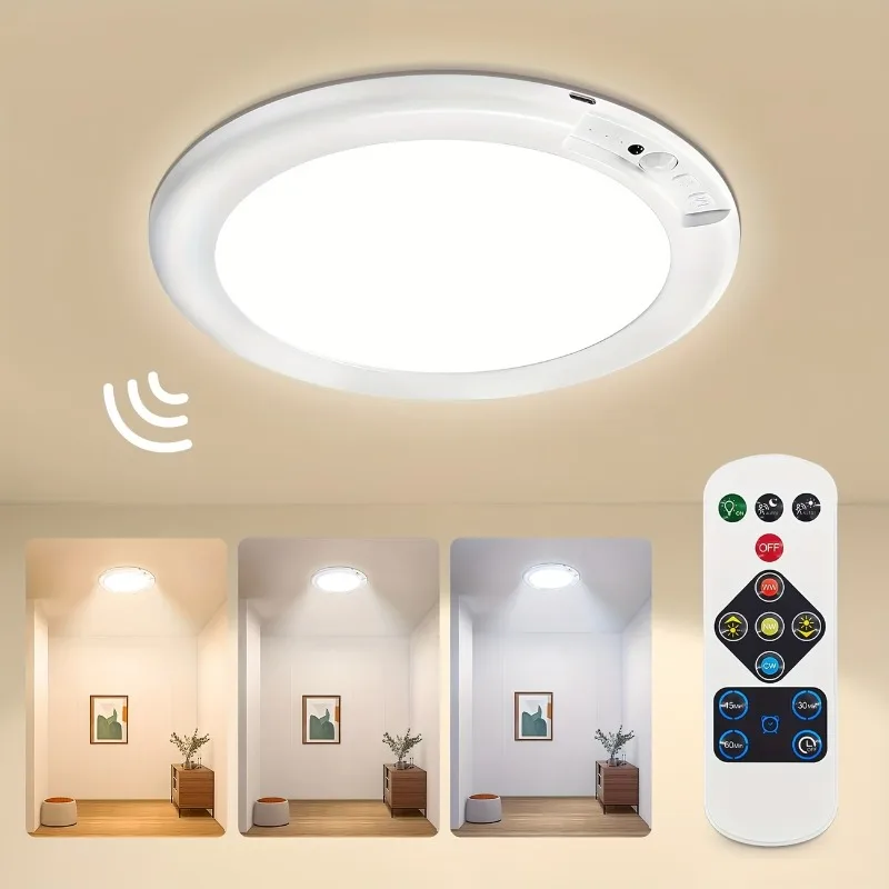 Rechargeable LED Motion-Activated Ceiling Light