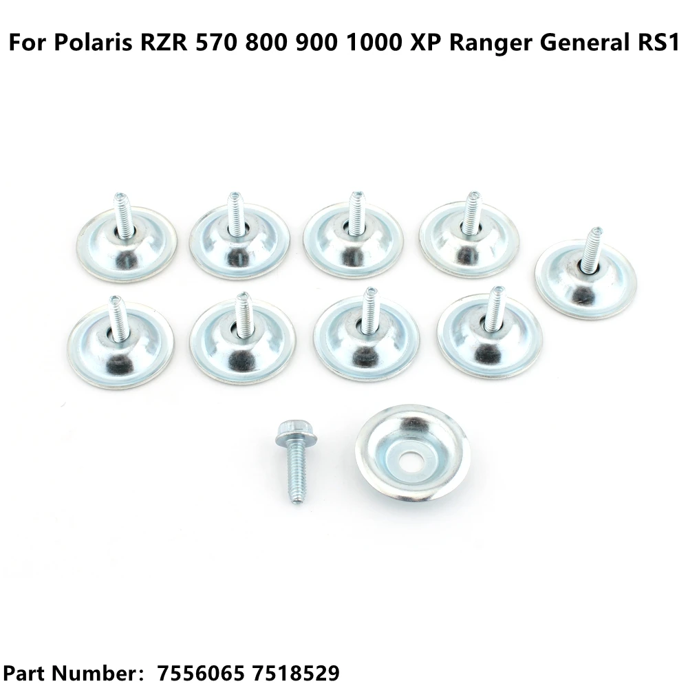 10 Pcs UTV Skid Plate Washers Bolt Kit For Polaris RZR 570 800 900 1000 XP Ranger General RS1 7556065 7518529
