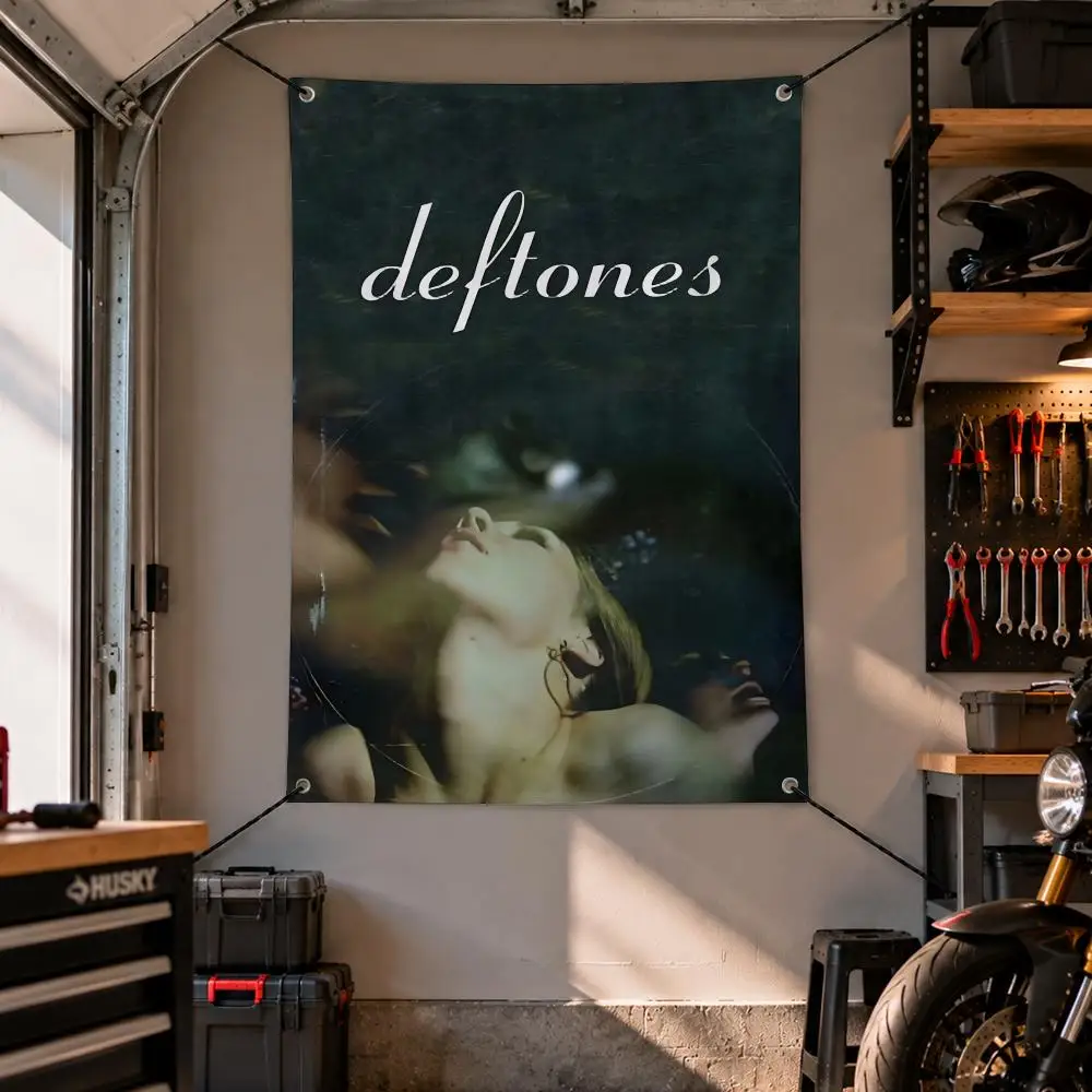 Band D-Deftones Flags Vertical Fabric Wall Decor for Bedroom Dorm Gaming Room Garage Patio Unique Gift Idea