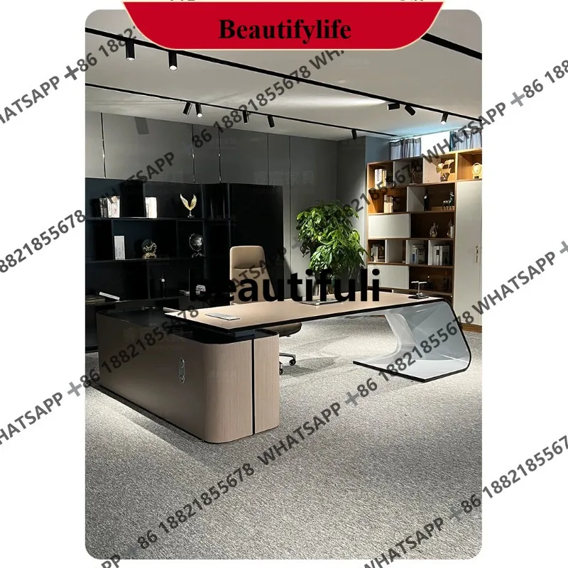 

Q178 Стол Boss Стол президента Простая современная атмосфера Одиночный генеральный директор Высококачественный стол для генерального менеджера