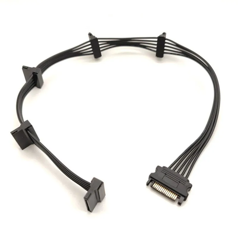 15Pin SATA/4PIN Power Supply Splitter Cable Hard Drive 1 Male To 5 Female Extension Power Cord for DIY PC Sever