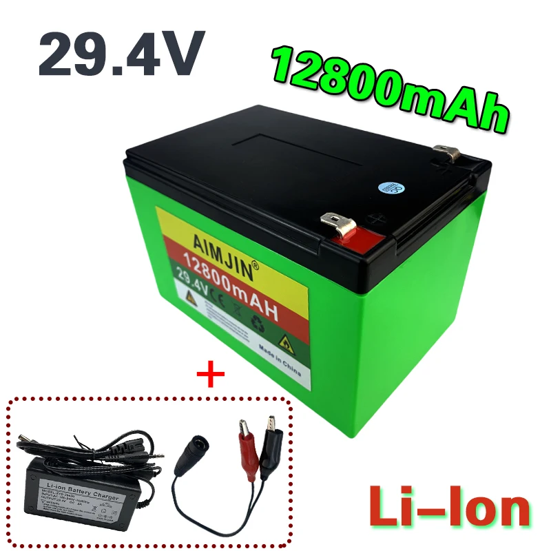 

29.4V 12800mAh Lithium Battery Has Built-In BMS And Large-Capacity DC For Outdoor LED Lights And Mobile Phones etc