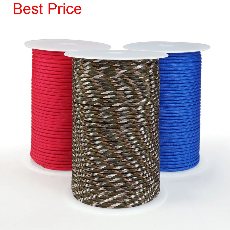 

10 шт., 100 м, уличная семижильная веревка для зонта, 4 мм, веревка для зонта, браслет, плетеная нить, военный вентилятор, веревка для зонта с 7 сердечками