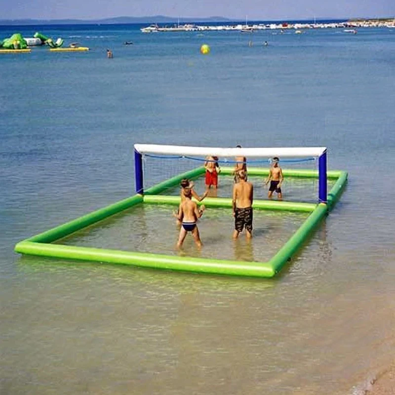 Wasserspiel geräte Wasserspiel Riesen schwimmbad Volleyball feld aufblasbares Volleyball becken mit Netz